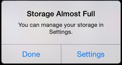 storage almost full