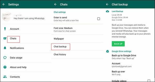 transfer whatsapp from android to android