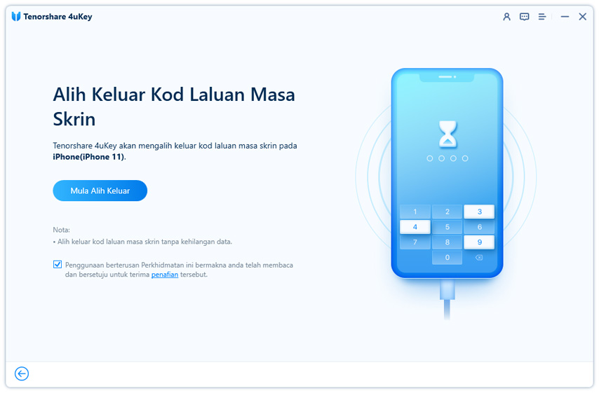 mula mengalih keluar kod laluan masa skrin