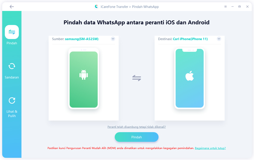 pindah mesej whatsapp dari android ke iphone