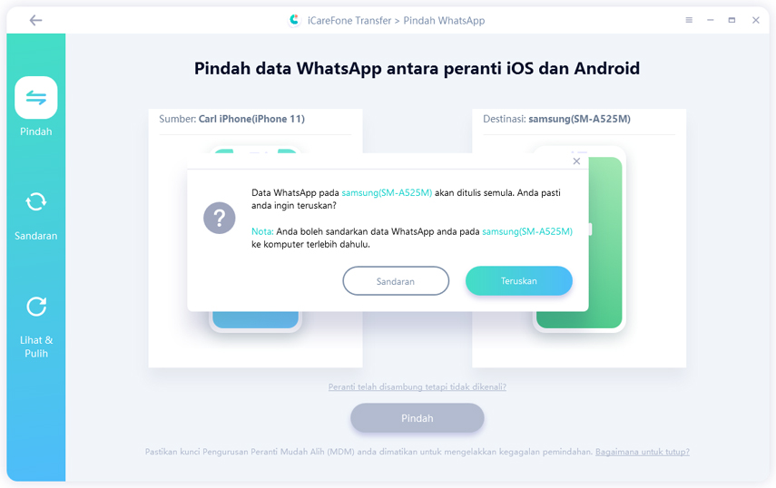 log masuk whatsapp di iphone dengan panduan icarefone