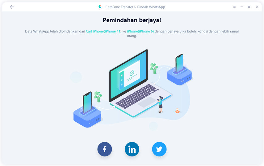 pemindahan whatsapp dari iphone ke iphone sepenuhnya dengan icarefone