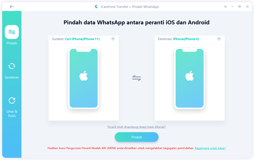 pindahkan whatapp dari iphone ke iphone dengan panduan icarefone