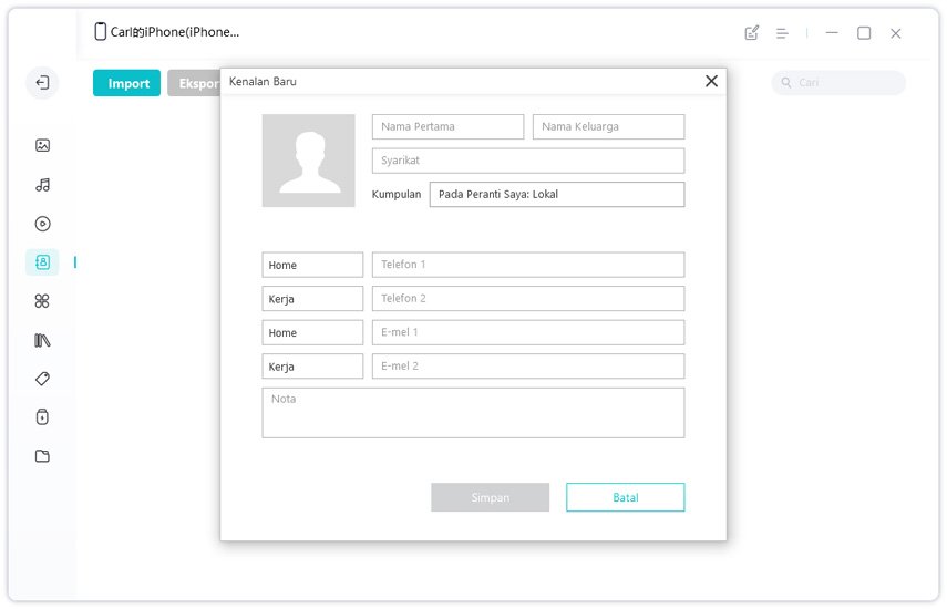 tambahkan kenalan ke panduan iphone - icarefone