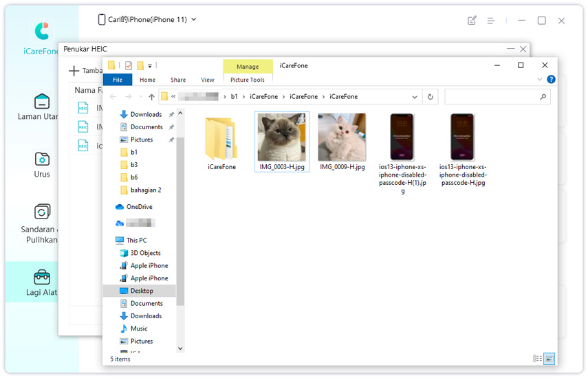 iCareFone convert heic to jpg